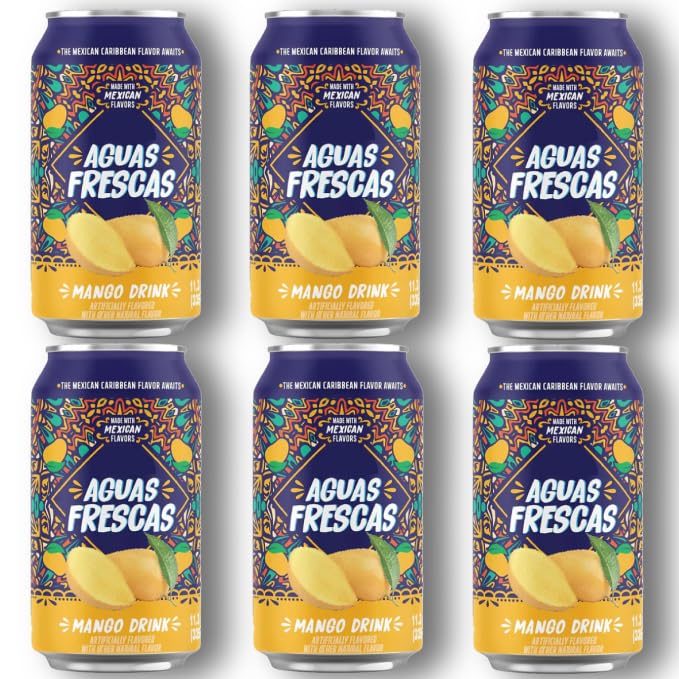 NEW Ju~mex Aguas Frescas Mango Flavored Drink 11.3 Fl oz (6 Pack)