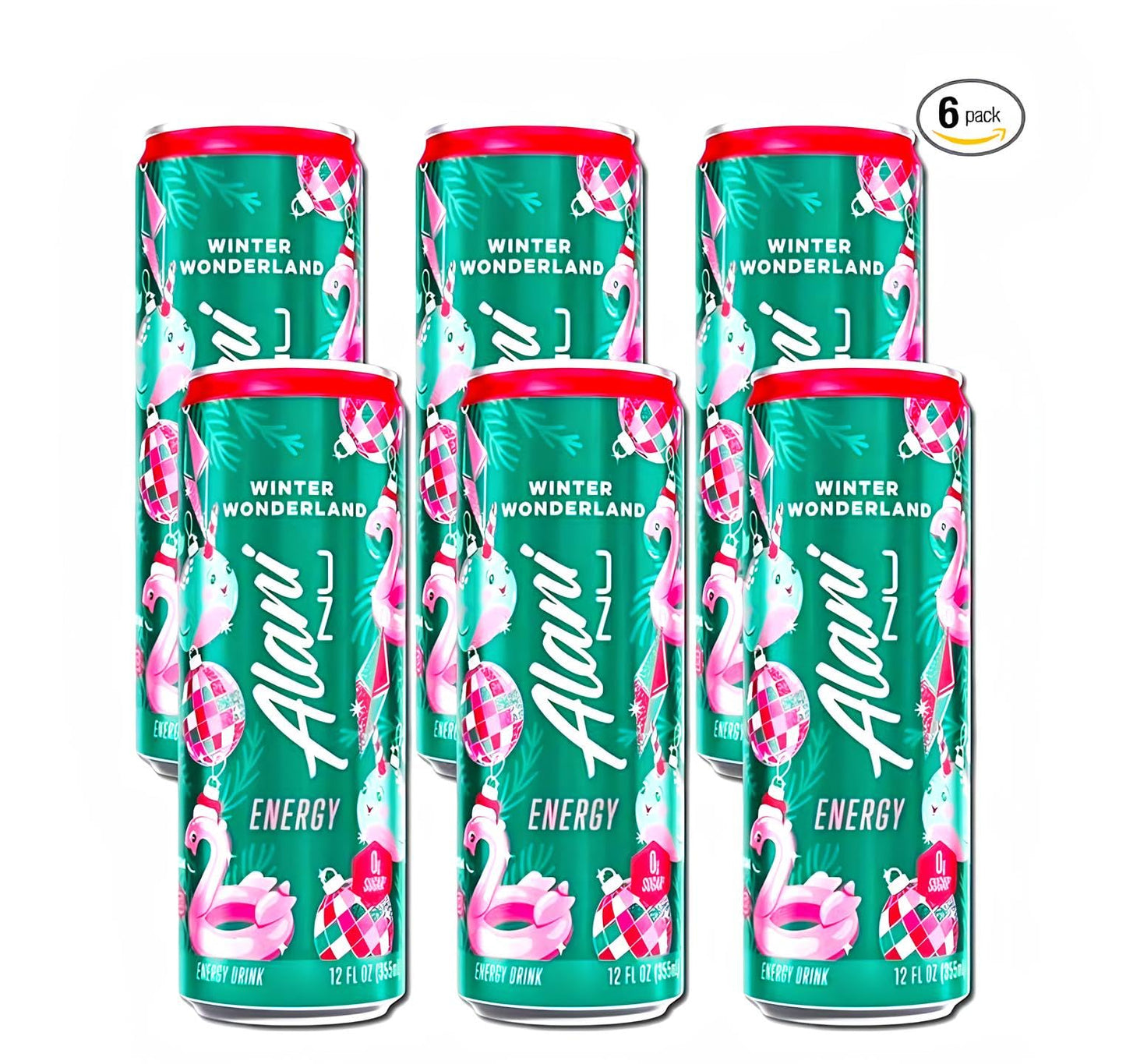 New Alani Winter Wonderland Sugar Free, Low Calorie Energy Drinks, 12 Fl Oz Cans, 6 Pack