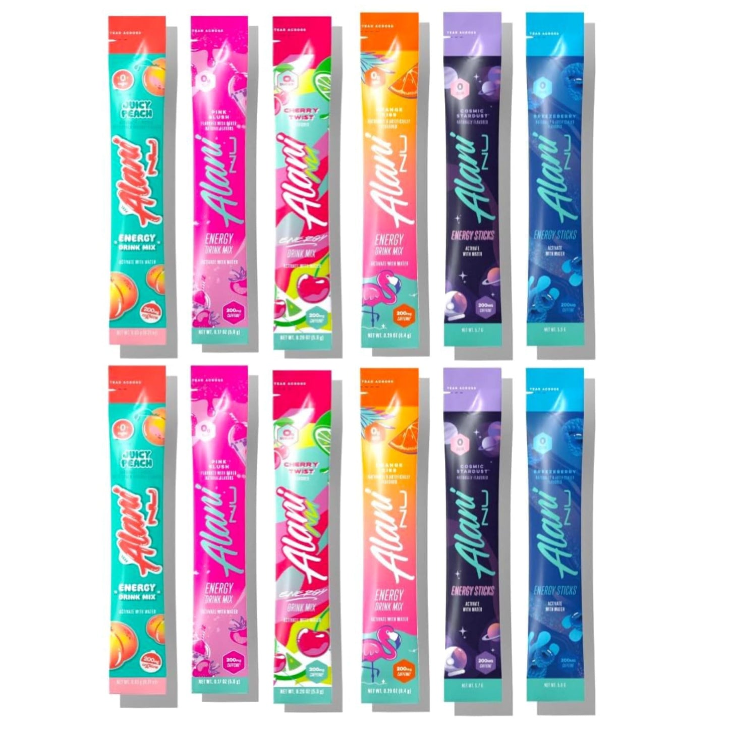 New Alani Energy Drink Powder Variety Pack – 12 Stick Sampler, ALL 6 Flavors with 200mg Caffeine Each | Preworkout Boost & Electrolytes Powder Packets REPACKAGED BY Trendy Stuff Online
