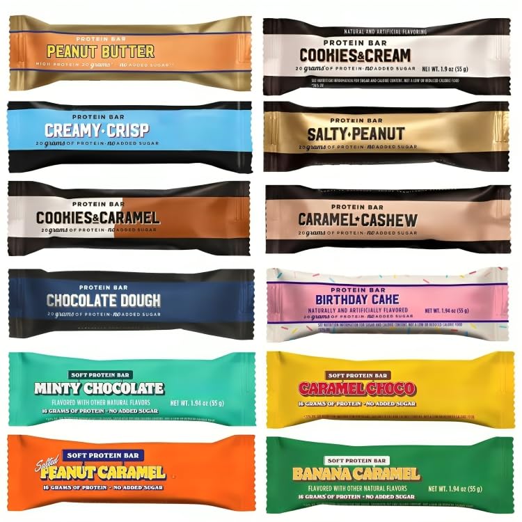 BarebeIs Protein Bar Variety Pack Sampler, Protein Snacks with 20g of High Protein (12 Pack)