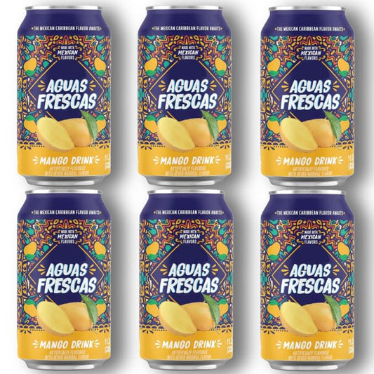 NEW Ju~mex Aguas Frescas Mango Flavored Drink 11.3 Fl oz (6 Pack)