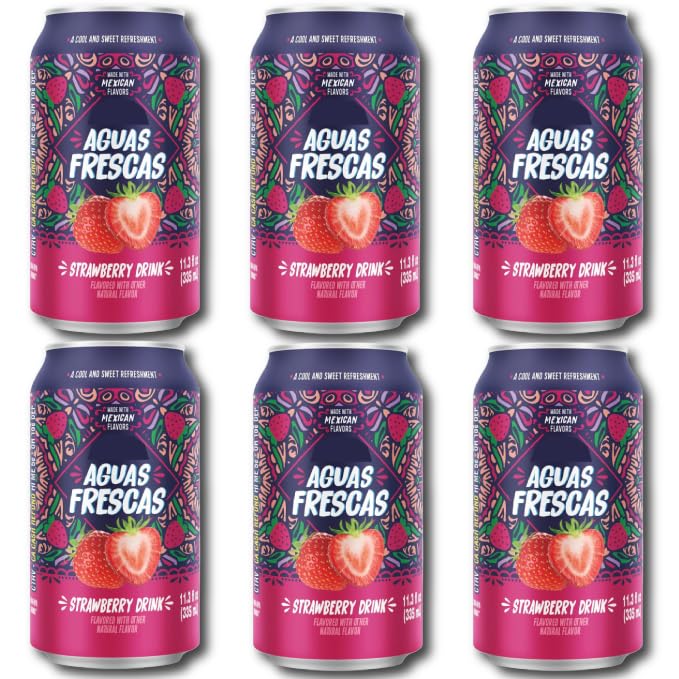 NEW Ju-mex Aguas Frescas Strawberry Flavored Drink 11.3 Fl oz (Pack of 6)