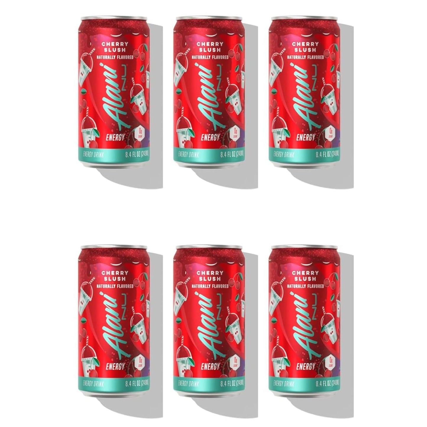 New Alani Sugar Free Energy Drink - Cherry Slush, Mini Cans 8.4 fl oz, (6 Pack)